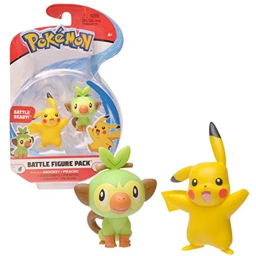 Pokémon Bandai Set mit 2 Figuren, 3-5 cm – Pikachu & Ouistempo, WT97625
