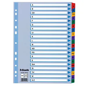Esselte Ordnerregister DIN A4 Vollformat A-Z farbig 20-teilig, 1 Satz