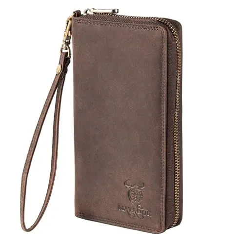 MATADOR Portemonnaie Damen Leder #Cadiz - Elegante Damen-Geldbörse aus handgefertigtem Echtleder mit RFID Blocker, 12 Kartenfächern und einer praktischen Handgelenksschlaufe - das perfekte Geschenk für jeden Anlass.