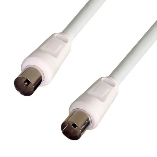 Antennen Kabel 1,5 m weiß 75dB KOAX TV BK Anschluss Koaxial Stecker Buchse sdu