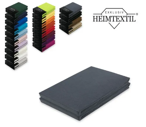EXKLUSIV HEIMTEXTIL Doppelpack Jersey Premium Spannbettlaken - Spannbetttücher aus 100% Baumwolle, Öko-Tex zertifiziert, ideal für Matratzenhöhen bis 25 cm, bieten einen optimalen Sitz und sind pflegeleicht.