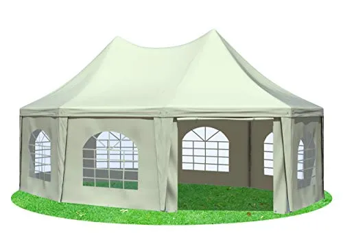 Gartenpavillon 5x6,8m PVC Beige in beige von Stabilezelte