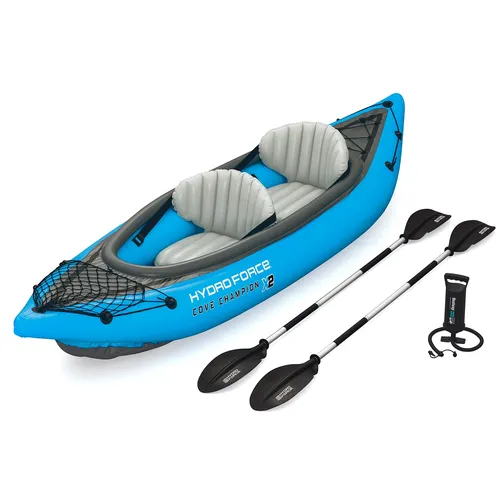 Bestway Kajak-Set Hydro Force Cove Champion für 2 Personen - Kanus, robustes und komfortables Kajak-Set mit Platz für 2 Personen, ideal für entspannte Ausflüge auf dem Wasser.