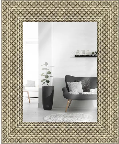 MendeFrames H225 Wandspiegel Modern Gold 40x50 cm - Eleganter Wandspiegel im modernen Gold-Design, ideal für verschiedene Räume. Mit einer Größe von 40x50 cm bringt er Stil und Licht in Ihr Zuhause.