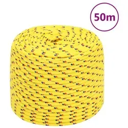 vidaXL Bootsseil Gelb 10 mm 50 m Polypropylen