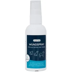 FLEXEO Wundpflaster Wundspray für Tiere - Wundreinigung Spray 75 ml, effektiv gegen Infektionen und sanft zur Tierhaut
