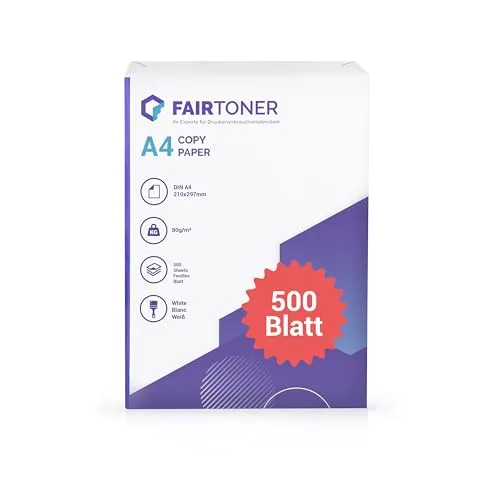 FairToner Drucker Kopierpapier DIN A4 80g/m² 500 Blatt Weiss