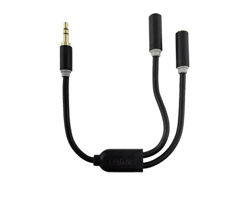 DINIC Audioadapter - 3,5mm Klinke auf 2x Buchse, 0,2m (MO-KK-A2K-S-KB) #1906845