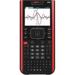 TEXAS INSTRUMENTS TI-Nspire CX II-T CAS Grafikrechner schwarz/rot - Wissenschaftsrechner mit umfangreichen Funktionen wie CAS und Matrizenrechnung, ideal für den Unterricht, programmierbar und mit langlebigem Akku für effizientes Arbeiten.