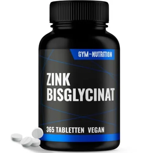 Zink 25mg - 365 Tabletten - Premium Bisglycinat hochdosiert - 25mg Elementares Zinc pro Tablette -Sollbruchstelle, Laborgeprüft, vegan, Frei von Hormonen und Antibiotika