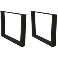 vidaXL Couchtischbeine V-Form 2 Stück Schwarz 70x(42-43,3) cm - Tischbeine aus pulverbeschichtetem Stahl, modern und langlebig. Ideal zur individuellen Gestaltung Ihres Couchtisches mit einfacher Montage.