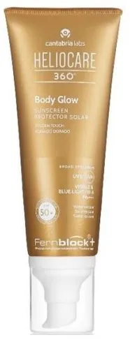 Heliocare 360° Body Glow Glitzer-Körpergel SPF 50+ - Sonnenschutz für den Körper, 100 ml, verlängert die Bräune und spendet Feuchtigkeit, für einen strahlenden und gleichmäßigen Bronzeton.
