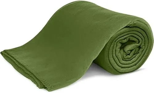 KiGATEX Polar-Fleecedecke – 130 x 160 cm – Oeko-TEX Standard 100 Zertifiziert – Kuschelige Fleece-Decke für innen & außen – Pflegeleicht als Sofa-, Sommer-, Hunde- oder Tagesdecke – Oliv