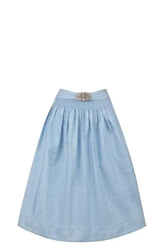 Stockerpoint SC-300 Damen Midi Dirndlschürze, hellblau, 46-50 - Dirndlschürzen, hochwertige Allover Jacquard-Schürze mit trendiger Metallschließe, ideal für moderne und klassische Dirndl, perfekt kombinierbar mit verschiedenen Modellen.
