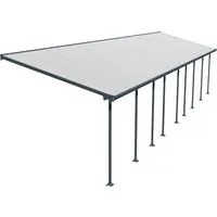 Terrassenüberdachung CANOPIA by Palram Feria 3x13.40 - Hochwertige Terrassenüberdachung in Anthrazit, aus robustem Metall, ideal zum Schutz vor Sonne und Regen für Ihre Terrasse.
