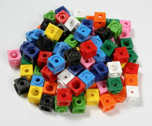 Steckwürfel 10-farbig, Kantenlänge 1,7 cm, Zahlendarstellung, Mathe, Reha 100