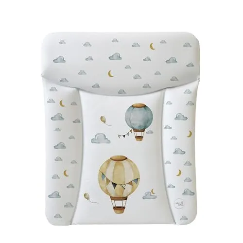 Ceba Baby® Wickelauflage 50x70 cm – Weiche Wickeltischauflage für Jungen & Mädchen – Wasserdicht & Abwaschbar – OEKO-TEX® 100 – Made in EU - Luftballons