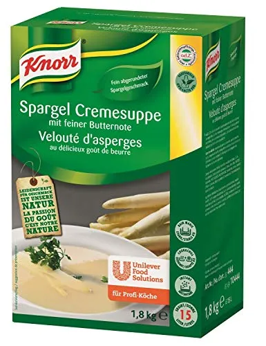 Knorr Spargel Cremesuppe Trockenmischung 1,8 kg - Perfekte Mischung für Gastronomie und Notvorrat. Einfache Zubereitung einer köstlichen Spargel Cremesuppe mit feiner Butternote – ideal für jeden Anlass.