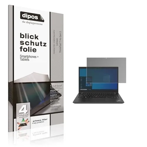 dipos I Blickschutzfolie kompatibel mit Lenovo ThinkPad T14s Gen 2 Display-Schutzfolie matt mit 4-Wege Sichtschutz-Effekt