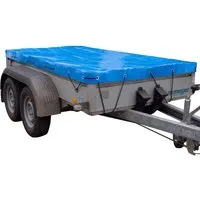 Hochwertige Anhängerplane 257x133 cm - Wetterfeste PVC-Gewebeplane für optimalen Schutz Ihrer Ladung vor Regen und Sonne, ideal für Kastenanhänger.