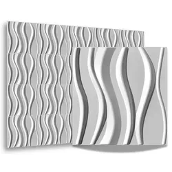 Kunststoff 3D Wandpaneele Wanddeko Wandverkleidung Deckenpaneele Platten Paneele Wandtattoos PVC (0,25qm) - Weiß