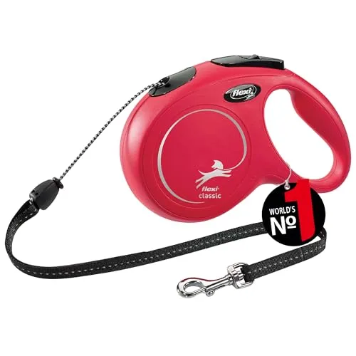 flexi Classic M Seil 8 m rot, Roll-Leine für Hunde bis 20 kg