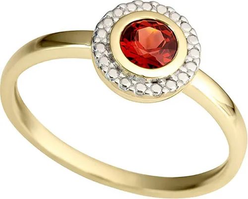 Firetti Fingerring Schmuck Geschenk Gold 333 Damenring Goldring Edelstein Kreis / rund, mit Granat