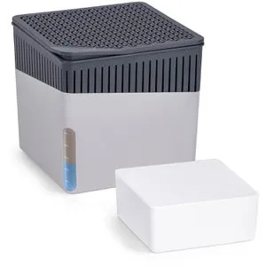 Wenko Luftentfeuchter Cube 50231100 - Effektiver Luftentfeuchter für Räume bis 40 m³, geräuschlos und umweltfreundlich. Schützt vor Schimmel und unangenehmen Gerüchen mit einer Entfeuchtungsleistung von bis zu 1 Liter pro Tag.