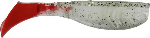 Jenzi Gummifisch Action Tail Shad White Silver Red 9cm 1 Stück