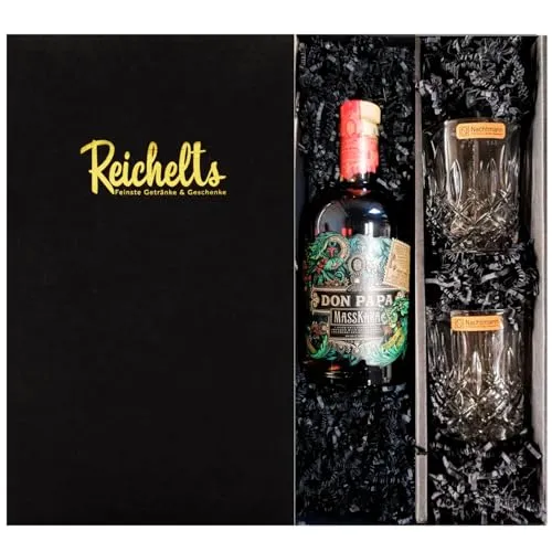 Don Papa Masskara Rum 0,7 l 40% + 2 x Nachtmann Tumbler als Geschenkset in Präsentbox by Reichelts