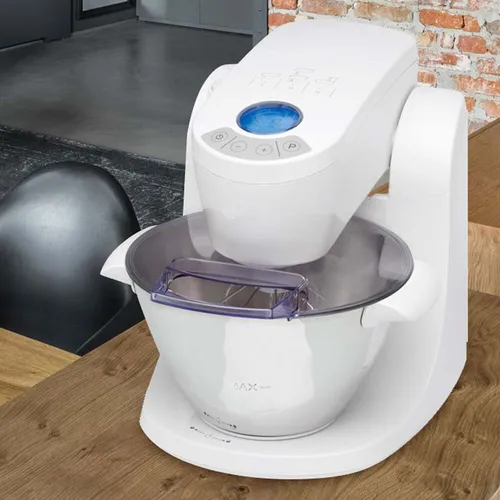 Clatronic KM 3354 Küchenmaschine - 1000 Watt, 4 l Edelstahl-Schüssel, Ice-Crusher - Küchenmaschine mit 1000 Watt und 4 l Edelstahl-Schüssel, ideal für Teigzubereitung. Der integrierte Ice-Crusher und der schwenkbare Multifunktionsarm machen die Bedienung besonders einfach.