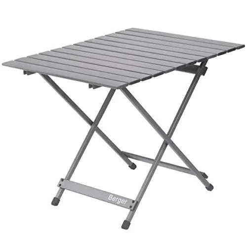 BERGER Treviso Klapptisch | Ultraleichter Aluminium Campingtisch klappbar | Faltbarer Beistelltisch Camping Tisch Gartentisch Wetterfest, stabil & belastbar bis 30 kg | 70x69 cm | Inkl. Tragetasche