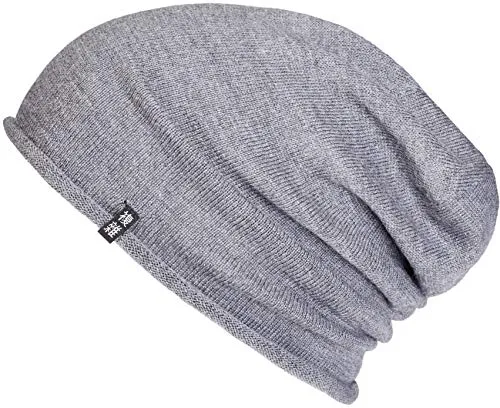 Enter the Complex® Leichte Merino Mütze - Graue Slouch Beanie aus 100% Merino Wolle - Stilvolle und leichte Beanie aus 100% Merino Wolle, ideal für jede Jahreszeit. Das hochwertige Naturprodukt bietet optimalen Tragekomfort und ist fair in Italien produziert.