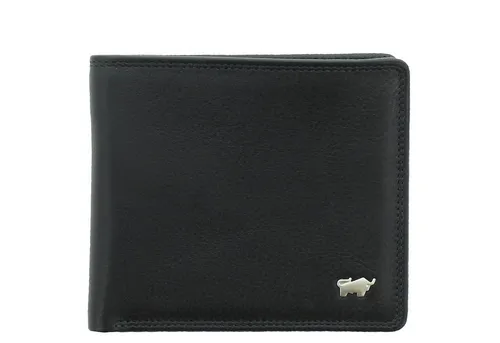 Braun Büffel Querbörse Herren Golf Secure 4+3CS schwarz - Hochwertige Geldbörse mit RFID-Schutz, 7 Kreditkartenfächern und praktischem Münzfach – perfekt für stilbewusste Herren.