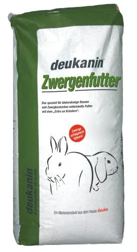 deukanin Zwergenfutter 25 kg | Spezielles Kaninchenfutter für Zwergkaninchen - Kleintierfutter für kleine Rassen und Zwergkaninchen, fördert Haarwachstum und Fruchtbarkeit durch hochwertige Inhaltsstoffe.