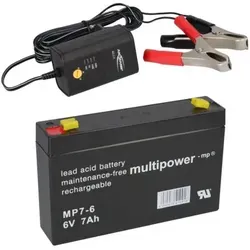 BLEI AKKU BATTERIE 6V 7Ah kompatibel mit PANASONIC - Batterien & Akkus: Zuverlässige 6V 7Ah BLEI AKKU BATTERIE für vielfältige Anwendungen, ideal für Notbeleuchtung und Alarmtechnik, inklusive passendem Lader für optimale Leistung.