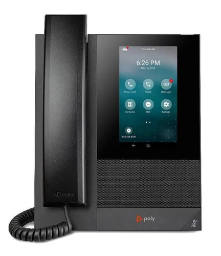 Poly CCX 400 VoIP-Telefon - Festnetztelefon mit HD-Audioqualität und benutzerfreundlichem Touchscreen, ideal für moderne Büroumgebungen.