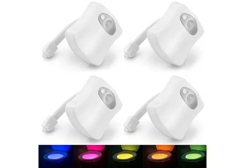 HAC24 LED Nachtlicht - Bewegungsmelder Toilettenlicht mit Farbwechsel - Nachtlicht für WC, mit integrierter LED und automatischem Bewegungsmelder. Erleuchtet den Raum in verschiedenen Farben und schaltet sich nach 120 Sekunden ohne Bewegung automatisch aus.