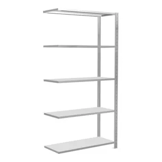 Schulte Anbauregal MULTIplus150 – 5 Fachböden 2000x1000x400mm - Fachboden Komplettregal Stecksystem, ideal für Werkstatt und Lager, mit 150 kg Tragkraft pro Fachboden und verstellbaren Böden für optimale Anpassung.