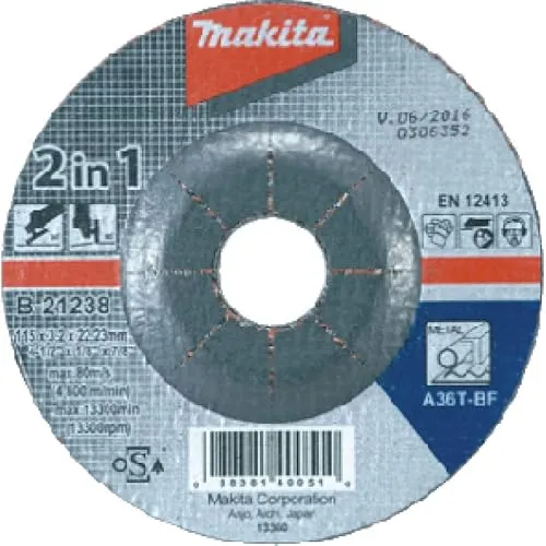Makita B21244 Schleifmittel, 125 mm x 3,2 mm, A36T