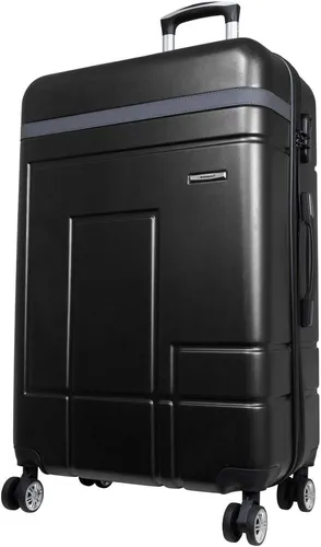 Großer Reisekoffer Genf 90 L Hartschale Trolley ABS schwarz
