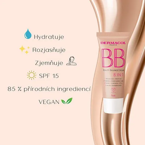 Dermacol BB Beauty Balance Cream 8in1 BB Creme für eine einheitliche und aufgehellte Gesichtshaut Sand 30 ml