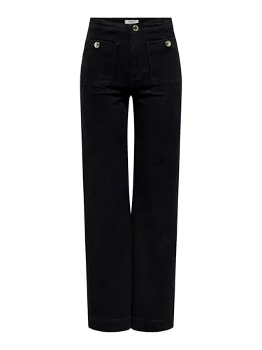 ONLY Female Jeans mit weitem Bein ONLMADELINE Hohe Taille Weiter Beinschnitt Jeans