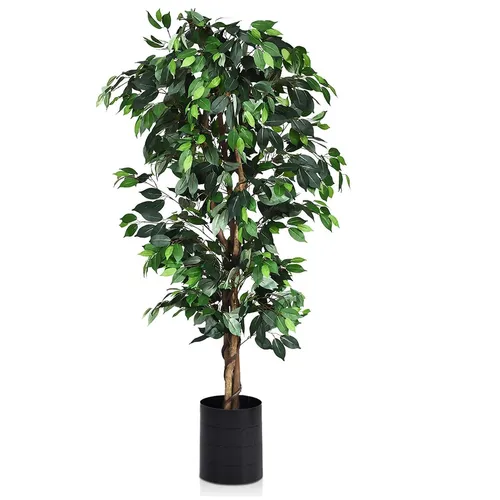 180cm Ficusbaum mit Topf – Kunstbaum für jeden Raum - Blumen & Künstliche Pflanzen – 180 cm hoher Ficusbaum mit 1008 Blättern und Echtholzstamm, ideal für eine grüne Atmosphäre ohne Pflegeaufwand.