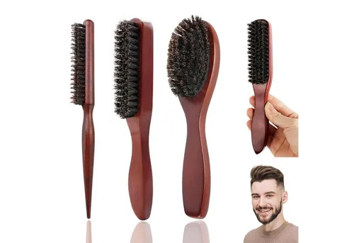 Wildschweinborsten Haarbürste mit Holzgriff – Ideale Haarpflege - Hochwertige Haarbürste mit 100% Naturborsten und ergonomischem Holzgriff. Perfekt zum Entwirren und Stylen von Haaren und Bärten. Ein tolles Geschenk für jeden, der Wert auf gepflegtes Haar legt!