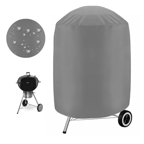 Lobwerk Abdeckhaube Grillabdeckung Grill Schutzhülle Cover Kugelgrill Smoker wasserdicht (91x76x76 cm, Grau)