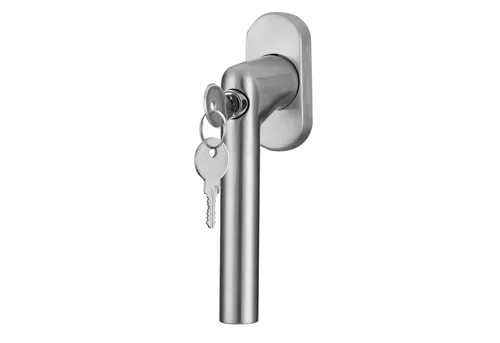 MeinTürgriff Fenstergriff L-Form abschließbar aus Edelstahl matt - Fenstersicherungen, sicherer und eleganter Fenstergriff in L-Form, ideal für zusätzlichen Einbruchschutz