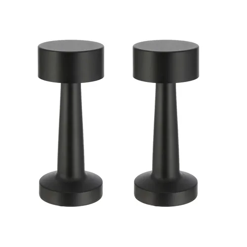 2x Akku Tischleuchte Schwarz Touchfunktion 3 Weisstöne Nachttischlampe Dimmbar