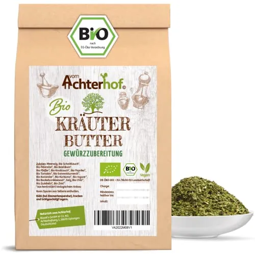 Kräuterbutter Gewürzmischung Bio 100g | Gewürzzubereitung für eine harmonisch-abgestimmte Kräuterbutter oder Topping | Bio-Qualität | vom Achterhof