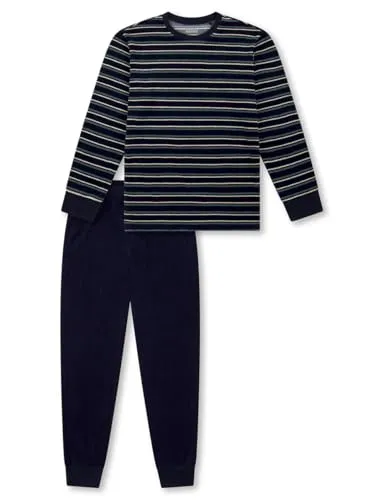 Schiesser Jungen Schlafanzug Set - Pyjama aus warmer Frottee-Qualität - Schlafanzüge für Jungen, gemütliches Set aus Frottee und Fleece für optimale Wärme und Komfort in der Nacht.